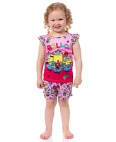 Despicable Me Girls' Flower Bello! Minions Sleep Pajama Set Shorts Kids