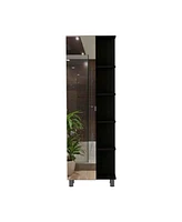 Simplie Fun Portland 5-Shelf Linen Cabinet With Mirror Wengue