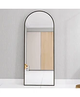 Streamdale Furniture 65" Arched Full Length Mirror Floor Dressing Mirror - Black