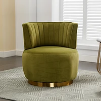Velvet Swivel Barrel Chairs for Living Room or Office