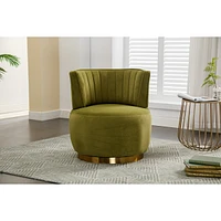 Streamdale Furniture Velvet Swivel Barrel Chairs for Living Room or Office