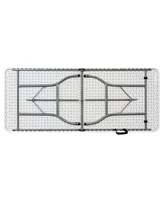 Elama 6 Foot Plastic Folding Table in White