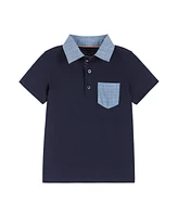 Andy & Evan Toddler Boys Toddler/Child Navy and Chambray Polo and Shorts Set