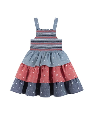 Andy & Evan Little Girls / Americana Chambray Tiered Dress