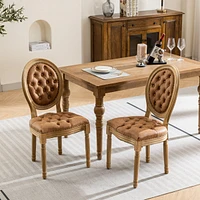 Luxurious French Dining Chairs with Pull-Ups and Solid Wood Frame