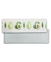 Kproduct4u Double-Sided Two Design (Gray Herringbone, Avocado) Anti-Fatigue Padded Mat, Xl