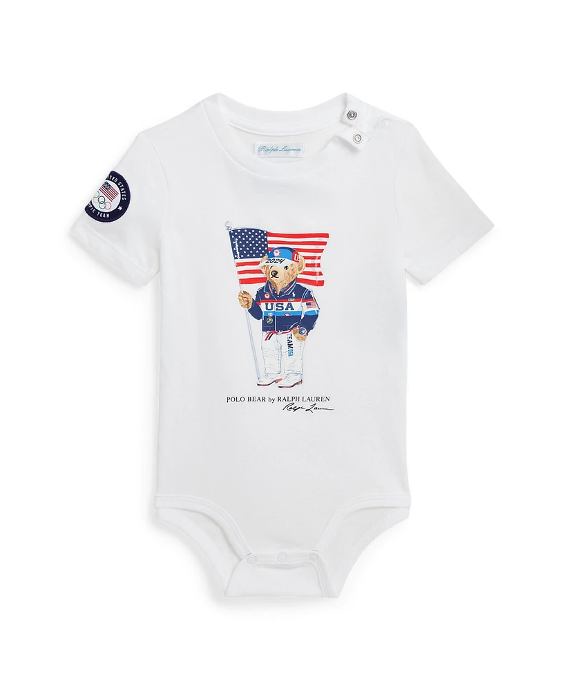 Polo Ralph Lauren Baby Team Usa Bear Cotton Bodysuit