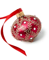 Holiday Lane Burgundy & Blush Glass Red Onion with Diamond Design, Exclusively at Macy's