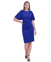 Jessica Howard Women's Flutter-Sleeve Bow-Trim Cocktail Dress