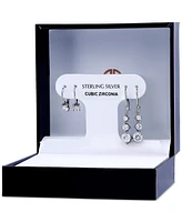 Giani Bernini 2-Pc. Set Cubic Zirconia Leverback & Dangle Drop Earrings in Sterling Silver, Created for Macy's