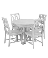 Streamdale Furniture Rustic 5-Piece Dining Set with Extendable Table & Cross Back Chairs