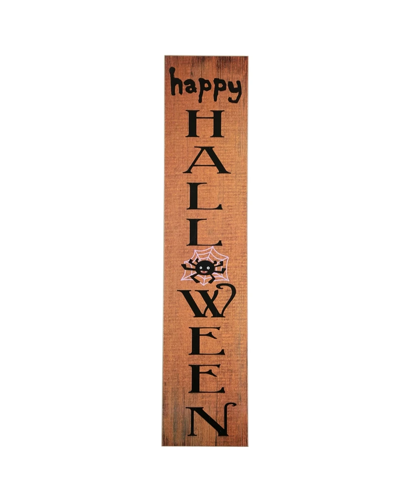 Northlight 36" Orange Happy Halloween with Spider Wooden Porch Board Sign Decoration