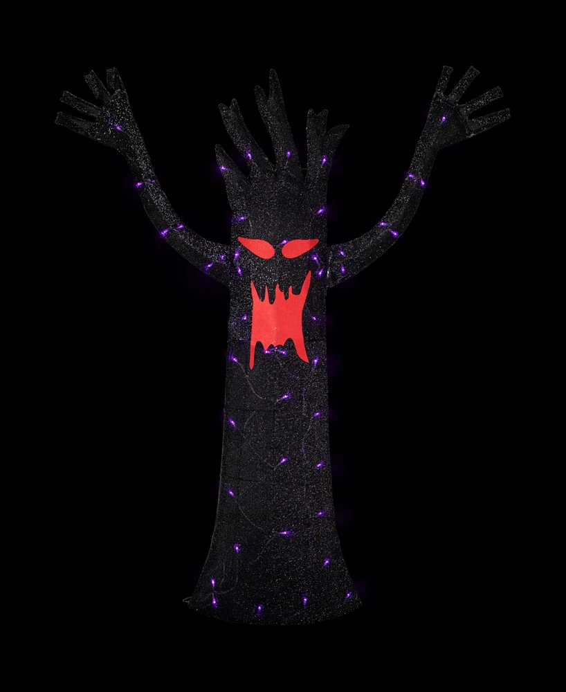 Northlight 55" Led Lighted Black Terrifying Tree Outdoor Halloween Decoration Purple Lights