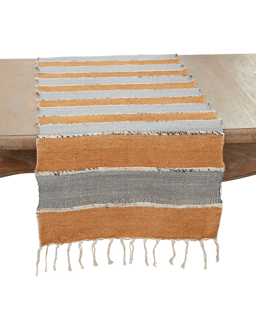 Saro Lifestyle Boho Chic Fringe-Edged Table Runner, 16"x72"