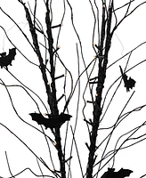 Northlight 50" Led Lighted Black Halloween Branch Tree with Bats Warm White Lights