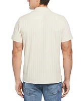 Perry Ellis Men's Textured Stripe Short-Sleeve Button-Front Camp Shirt