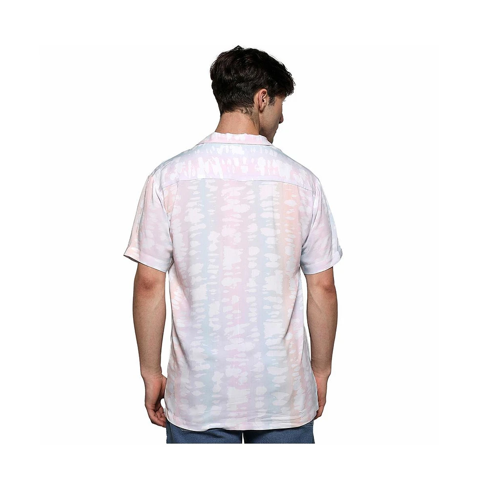 Campus Sutra Men's EcoLiva Baby Pink & Powder Blue Pastel Vertical Ombre Shirt