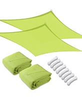 2 Pack 16x16 Ft 97% Uv Block Square Sun Shade Sail Hdpe Canopy Patio Garden Yard