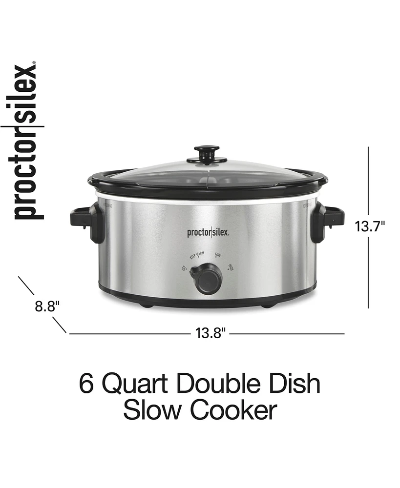 Proctor Silex 6 Quart Double-Dish Slow Cooker