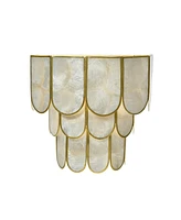 Storied Home 4-Tier Capiz and Metal Wall Sconce