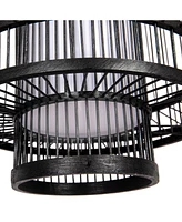 Storied Home Boho Tiered Chandelier Black