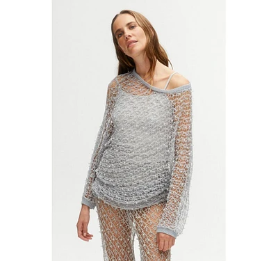 Nocturne Women's Beaded Mesh Knit Top