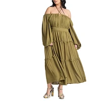 Eloquii Plus Tiered Ruffle Maxi Dress