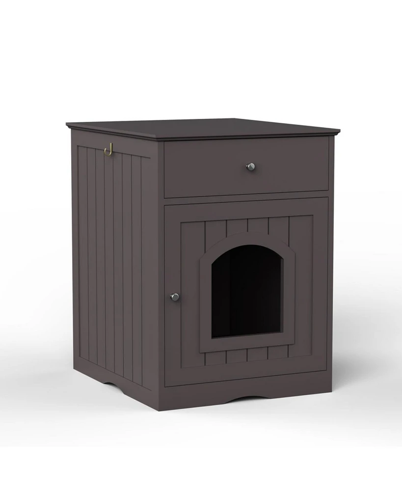 Simplie Fun Wooden Pet House with Drawer and Side Table