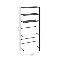 vidaXL 3-Tier Storage Rack over Laundry Machine Black 27.2"x11"x66.5"