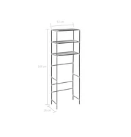 vidaXL 3-Tier Storage Rack over Toilet Silver 20.9"x11"x66.5"