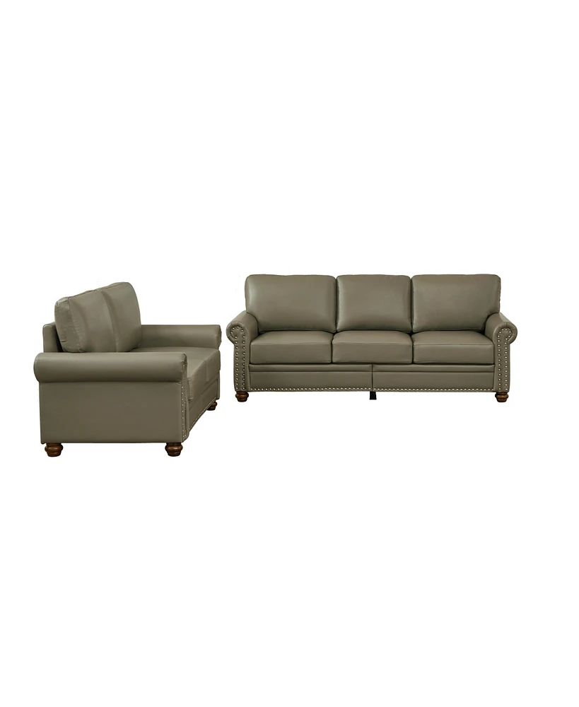 Streamdale Furniture Living Room Sofa With Storage Sofa 2+3 Sectional Grey Faux Leather