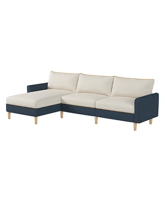 Simplie Fun Beige Modular L-Shaped Sectional Sofa Set