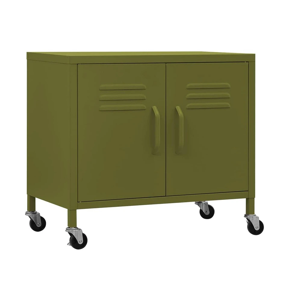 vidaXL Storage Cabinet Olive Green 23.6"x13.8"x22" Steel