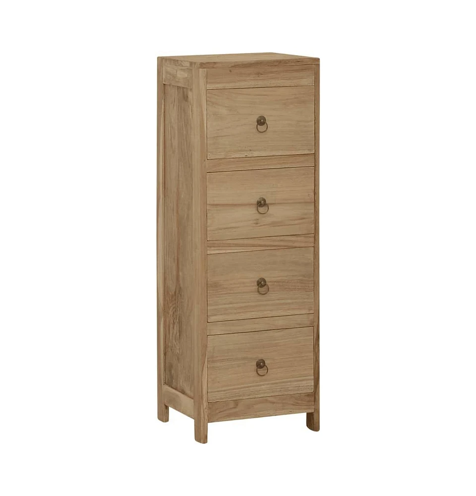 vidaXL Chest of Drawers 11.8"x11.8"x35.4" Solid Wood Teak