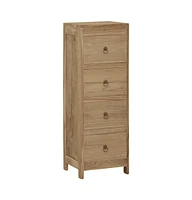 vidaXL Chest of Drawers 11.8"x11.8"x35.4" Solid Wood Teak