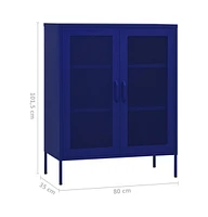 vidaXL Storage Cabinet Navy Blue 31.5"x13.8"x40" Steel