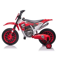 Streamdale Furniture 12V Kids Ride On Toy Motorcycle, Electric Motor Toy Bike With Training Wheels For Kids 3-6, Red