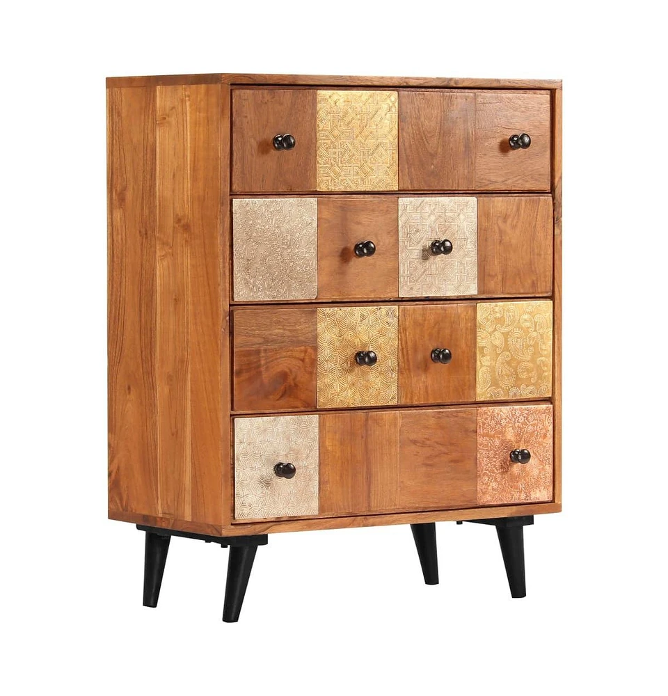 vidaXL Chest of Drawers 23.6"x11.8"x29.5" Solid Acacia Wood