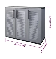 Garden Storage Cabinet Gray and Black 40.2"x14.6"x33.1" Pp