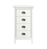 vidaXL Sideboard Hill White 18.1"x13.8"x31.5" Solid Pine Wood