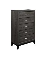 Streamdale Furniture Gray Contemporary Chest of Drawers with Polished Chrome Pulls