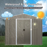 8x10FT Outdoor Metal Storage Shed Grey
