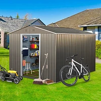 Streamdale Furniture 8x10FT Outdoor Metal Storage Shed Grey