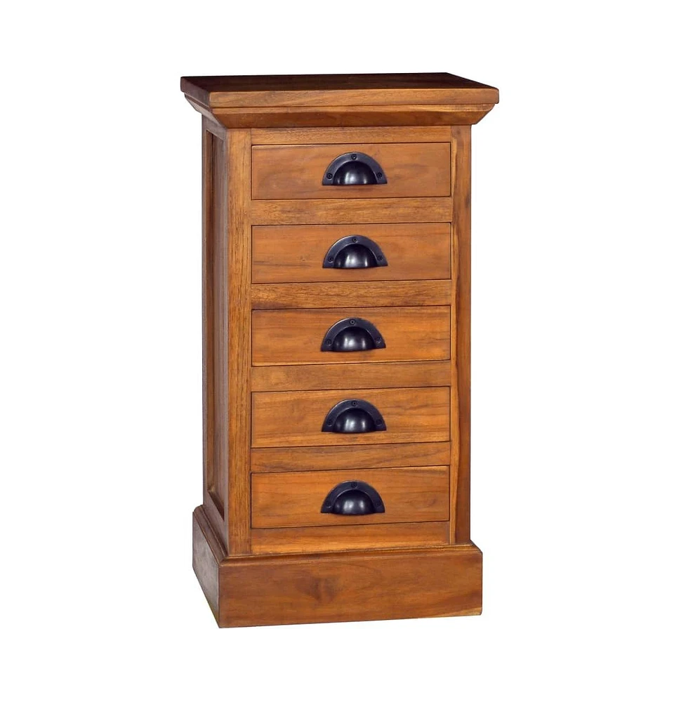 vidaXL 5-Drawer Cabinet 13.8"x11.8"x23.6" Solid Teak Wood