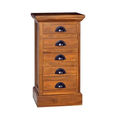 vidaXL 5-Drawer Cabinet 13.8"x11.8"x23.6" Solid Teak Wood