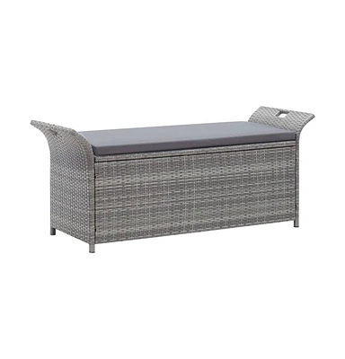 vidaXL Storage Bench with Cushion 54.3" Poly Rattan