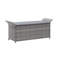 vidaXL Storage Bench with Cushion 54.3" Poly Rattan