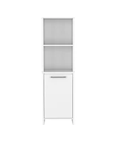 Simplie Fun Eiffel Kitchen Pantry, Two External Shelves, Single Door Cabinet, Two Interior Shelves White - White