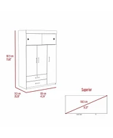 Streamdale Furniture Kingswood 2-Drawer Rectangle Armoire White