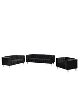 Streamdale Furniture 3-Piece Modern Sofa Set With Tufted Backrest